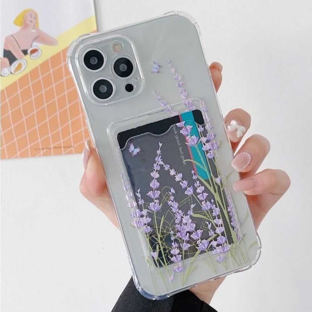 ⚠️Clearance💜iPhone 14/Pro/Pro Max Lavender Phone Case With Card Slot - Picture 2 of 4